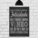 Placa Decorativa MDF Frase Giz Vinho