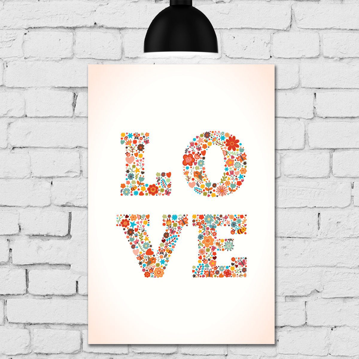 Kit Placa Decorativa MDF Paz e Amor