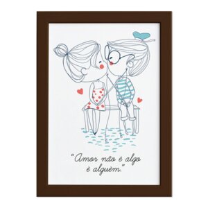 Quadro Frase Namorados Pescando Moldura