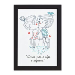 Quadro para Quarto Frase Namorados Moldura