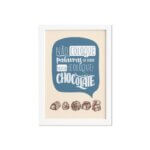 Quadro Cozinha Chocolate Frase Boca Moldura Branca 33x43cm