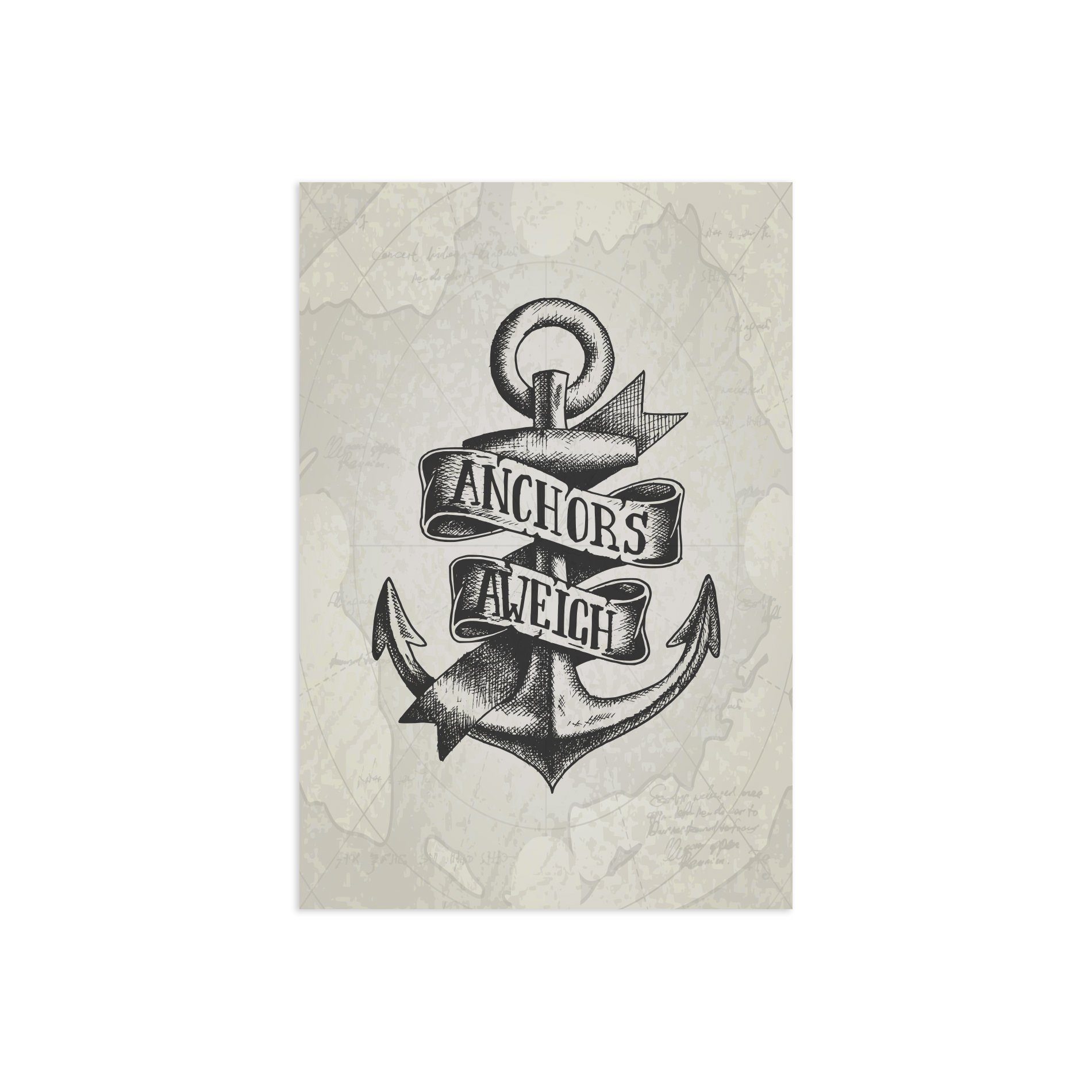 Placa Decorativa Vintage Náutico Âncora 30x40cm