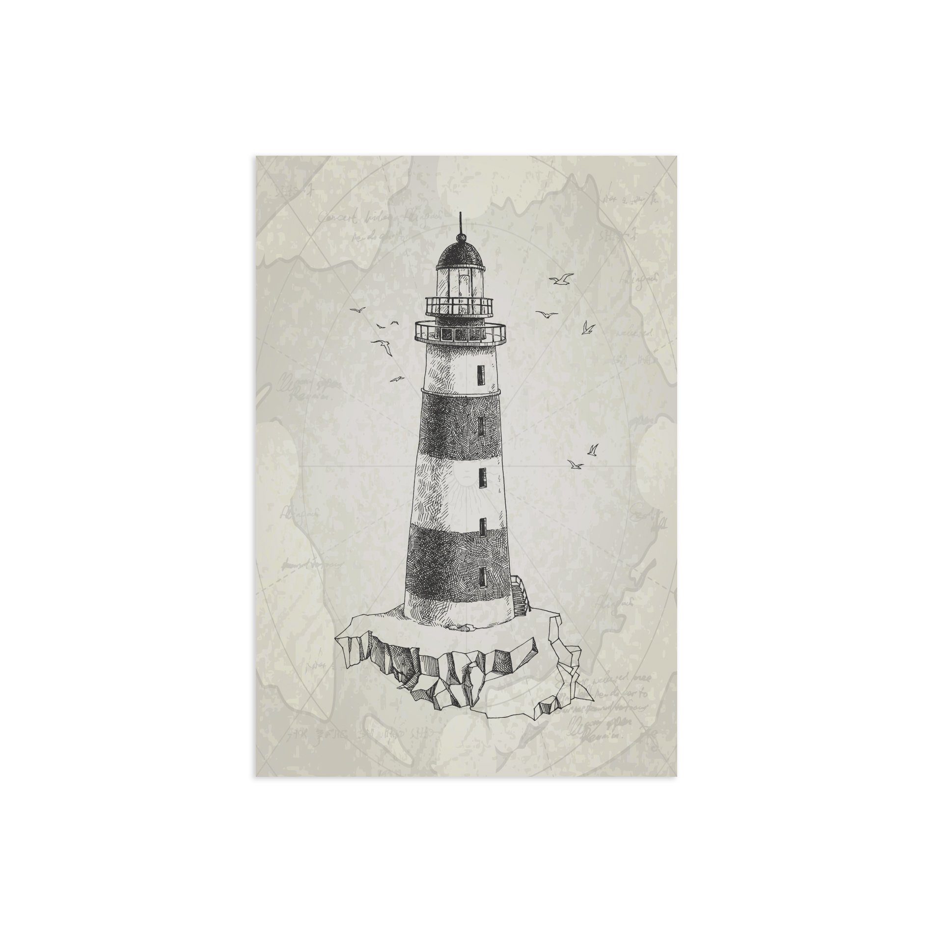 Placa Decorativa Vintage Náutico Farol 30x40cm