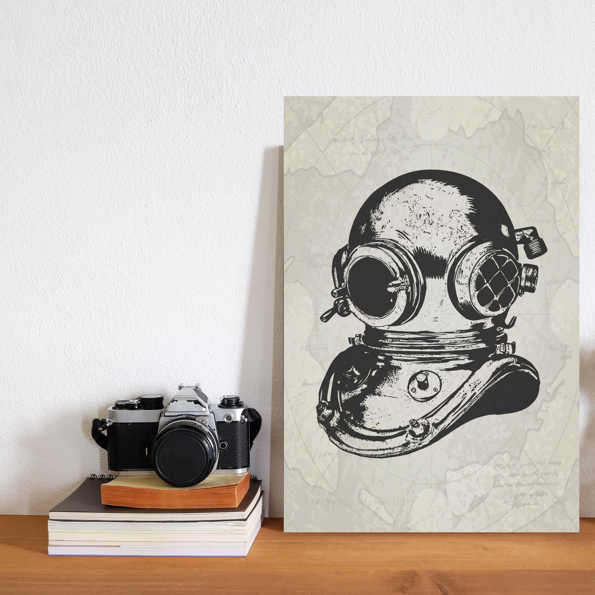 Placa Decorativa Vintage Náutico Mergulho 20x30cm