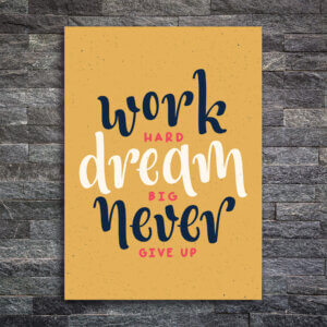 Placa Decorativa MDF Frase Sonhar Grande 30x40