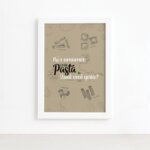Quadro Cozinha Pasta Italiana Amamos Moldura Branca 22x32cm