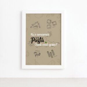 Quadro Cozinha Pasta Italiana Amamos Moldura Branca 22x32cm,Quadro Cozinha Pasta Italiana Amamos Moldura Branca 22x32cm