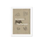 Quadro Cozinha Pasta Italiana Amamos Moldura Branca 33x43cm