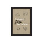 Quadro Cozinha Pasta Italiana Amamos Moldura Preta 33x43cm