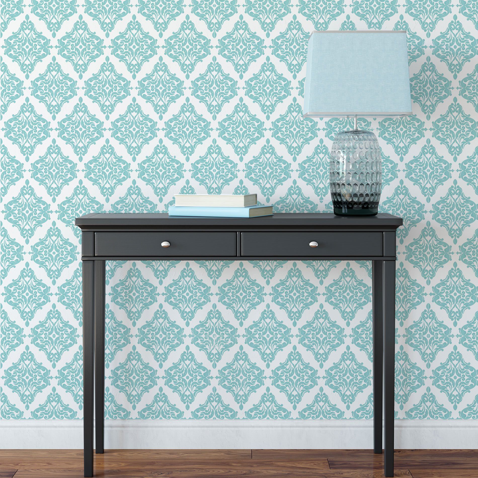 Papel de Parede Arabesco Azul