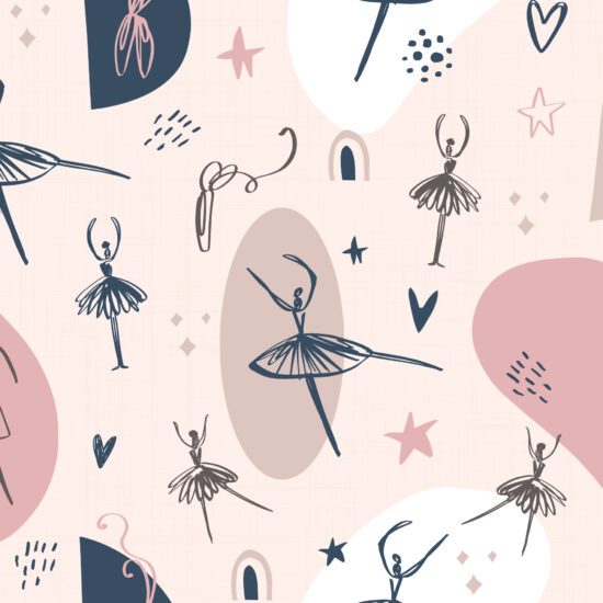 Papel de Parede Bailarina Minimalista Quarto Menina 57x270cm