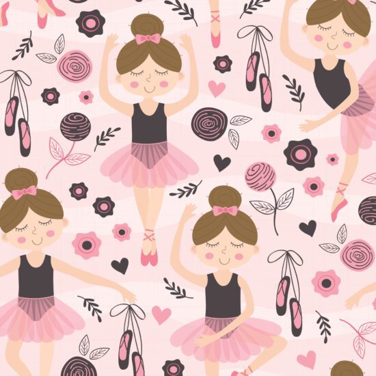 Papel de Parede Bailarina Rosa p/ Quarto de Menina 57x270cm Papel de Parede Bailarina Rosa p/ Quarto de Menina 57x270cm