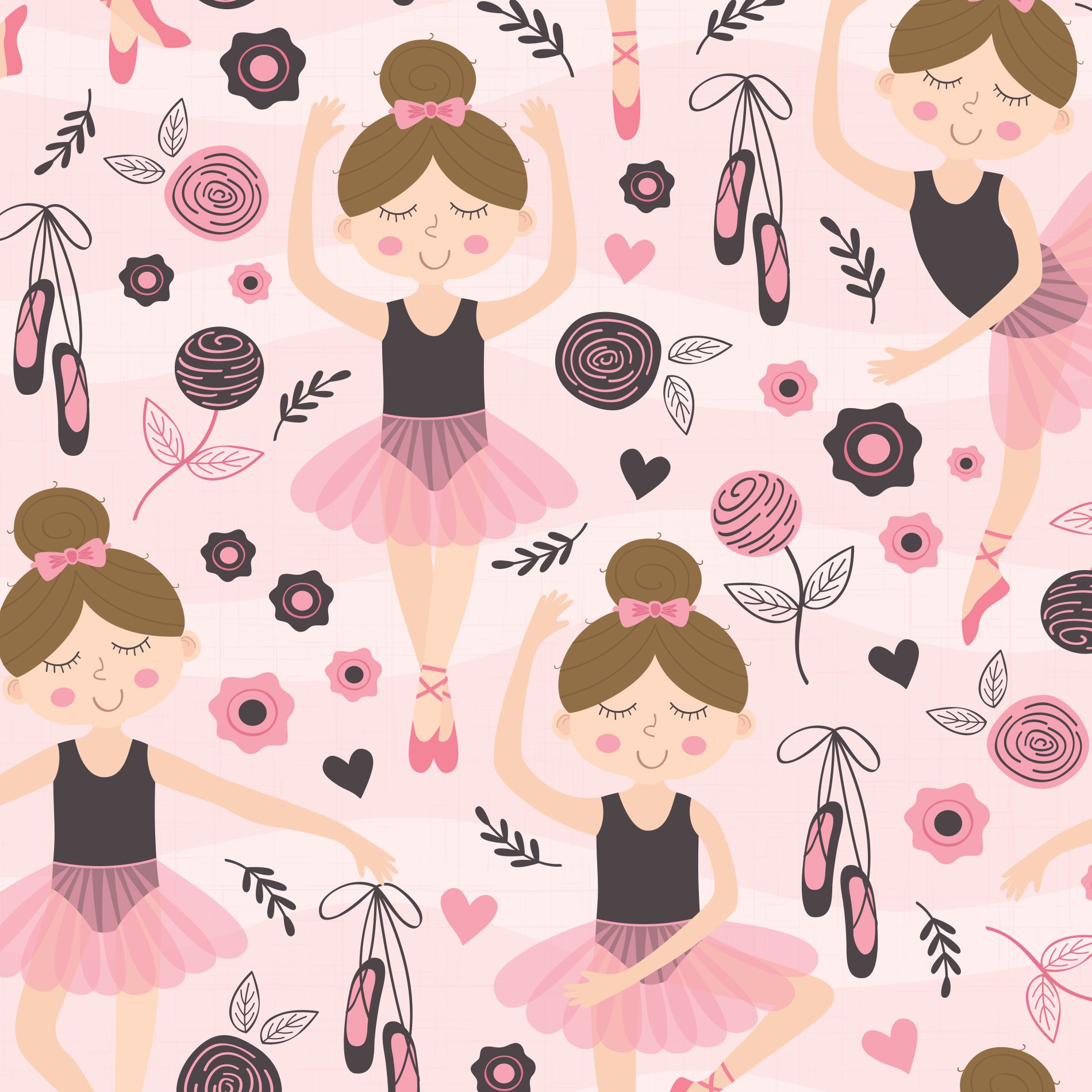 Papel de Parede Bailarina Rosa p/ Quarto de Menina