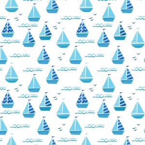 Papel de Parede Adesivo Texturizado Infantil Barquinhos