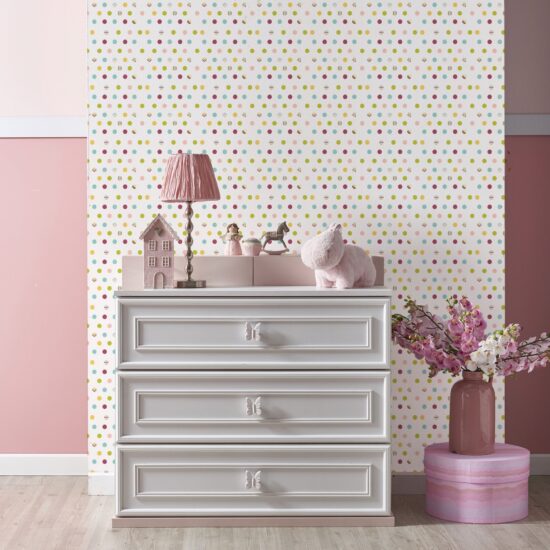 Papel de Parede Bolinhas Coloridas 2,70×0,57m