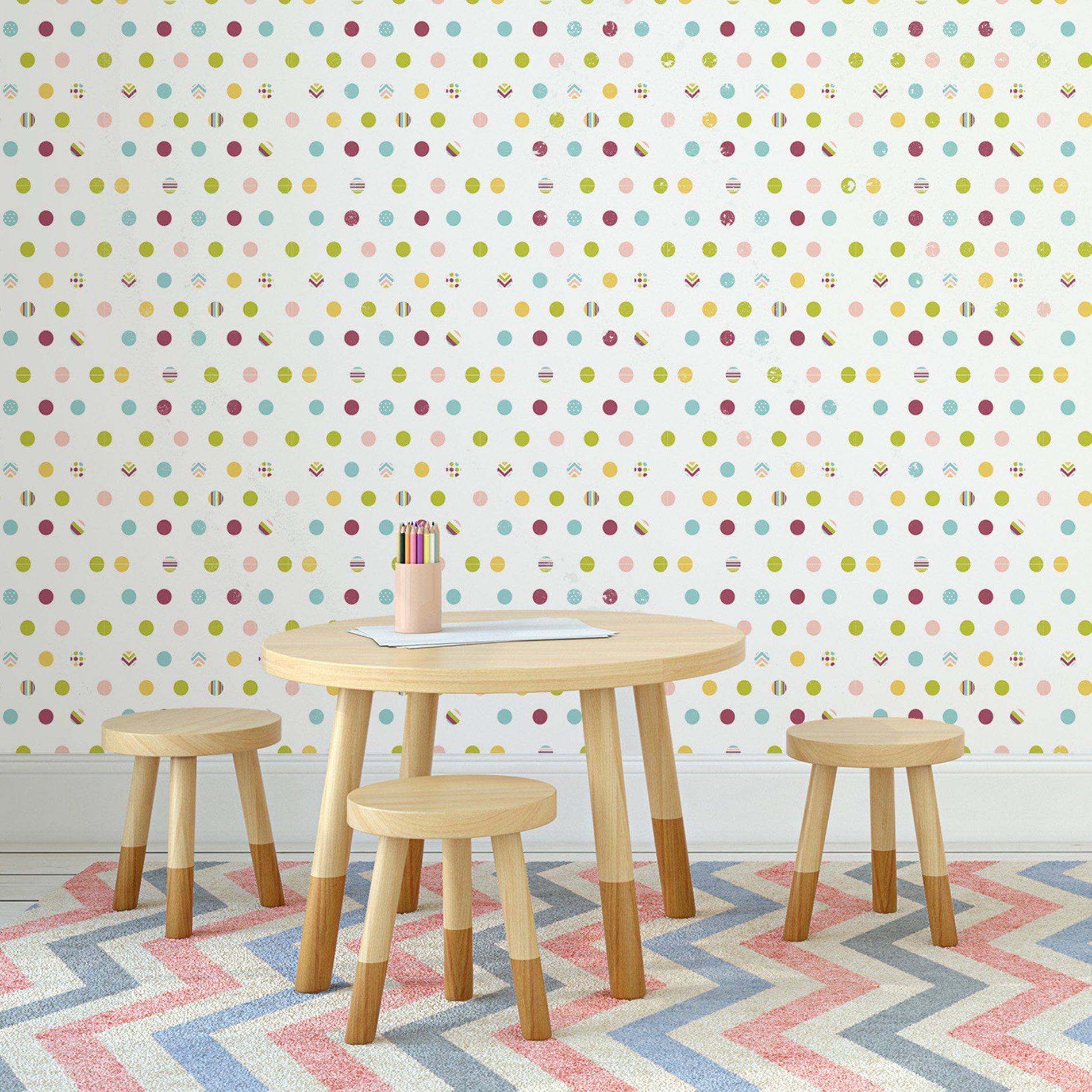 Papel de Parede Bolinhas Coloridas