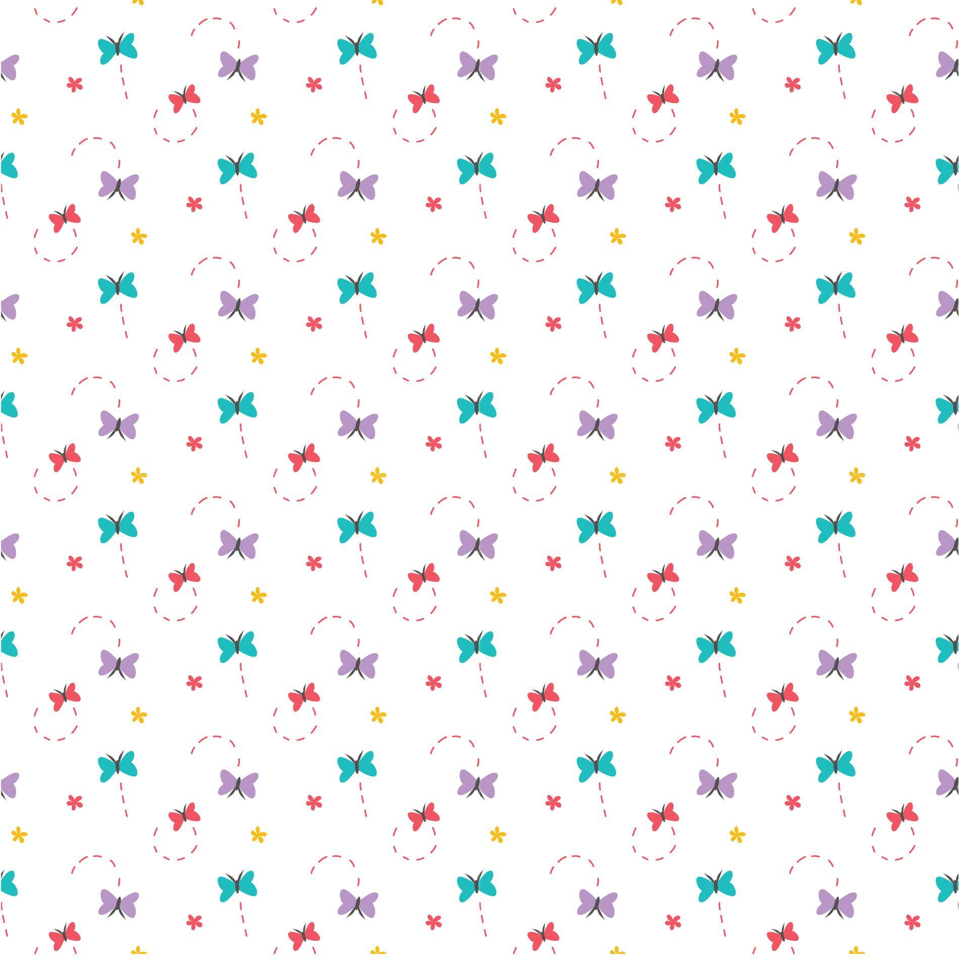 Papel de Parede Adesivo Infantil Borboletas Coloridas