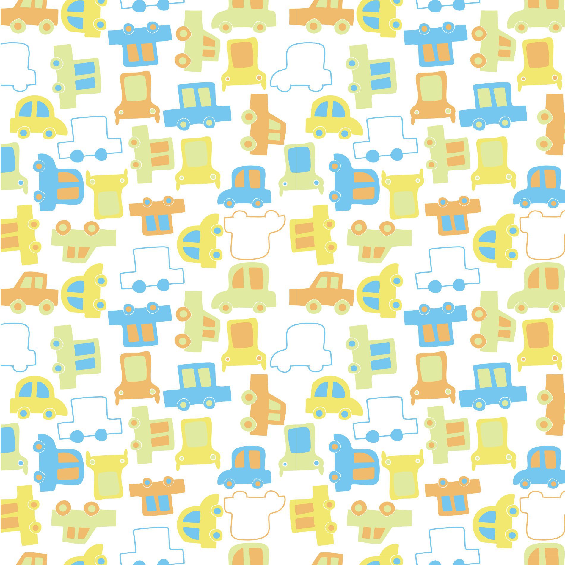 Papel de Parede Adesivo Texturizado Infantil Carrinhos