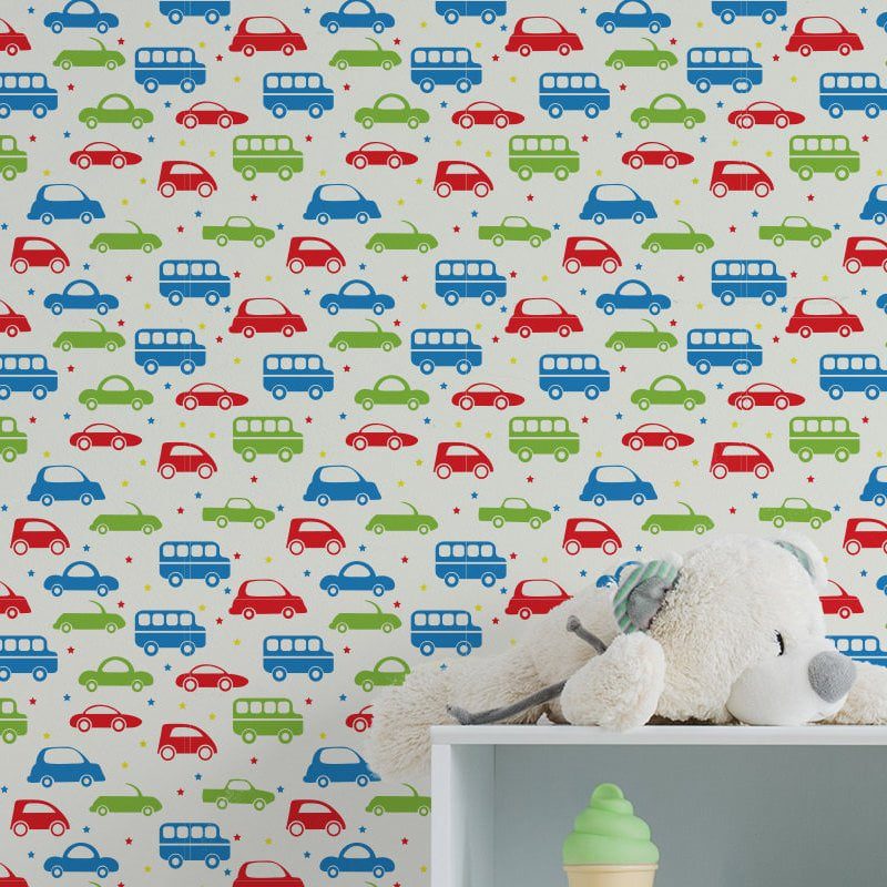Papel de Parede Adesivo Infantil Carrinho 2,70×0,57m