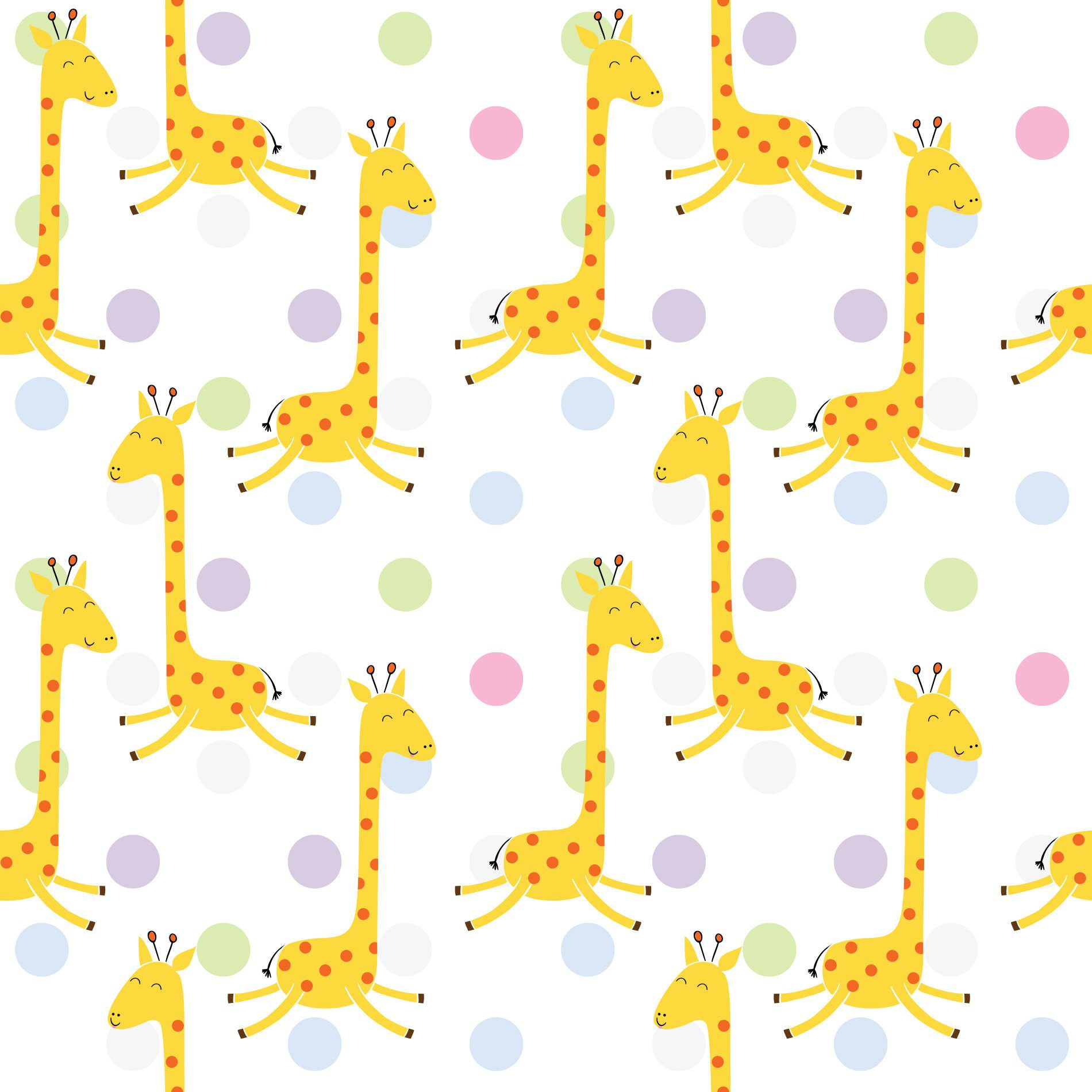 Papel de Parede Adesivo Infantil Girafa