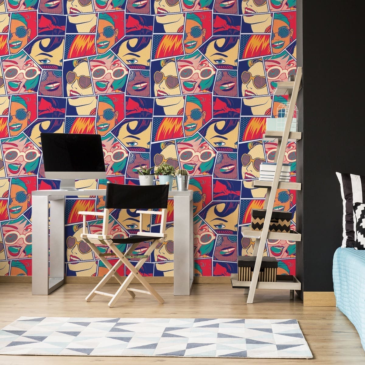 Papel de Parede Quadrinhos Pop Art Óculos