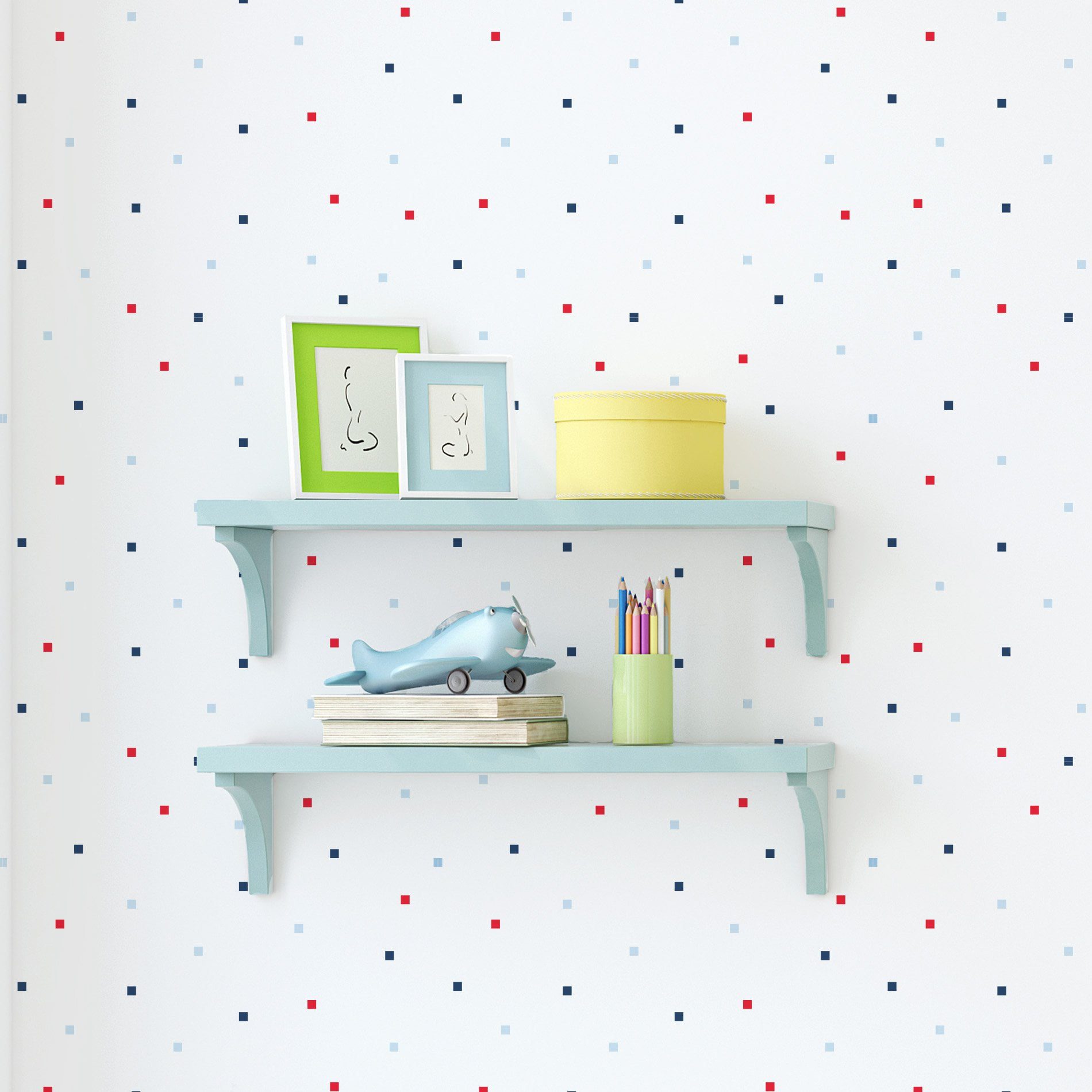 Papel de Parede Quadradinhos Coloridos Infantil