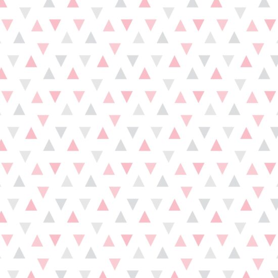 Papel de Parede Adesivo Triângulos Rosa e Cinza 2,70×0,57m