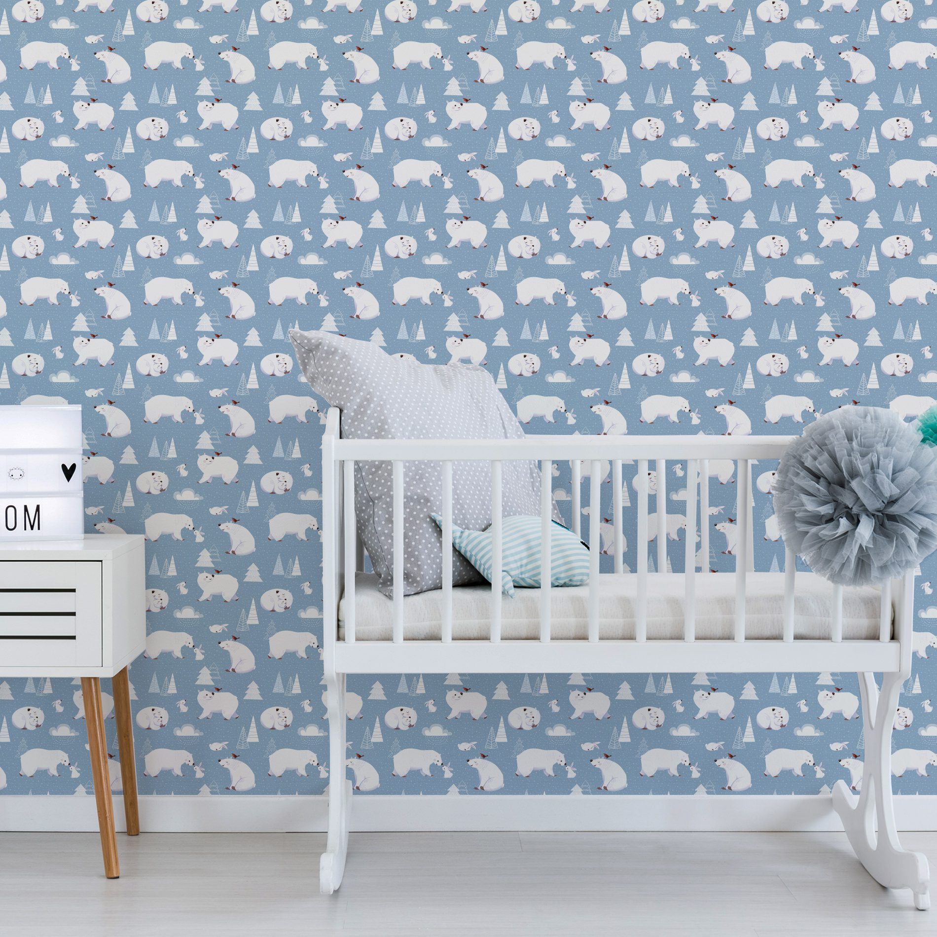 Papel de Parede para Quarto de Menino Urso PolarPapel de Parede para Quarto de Menino Urso Polar