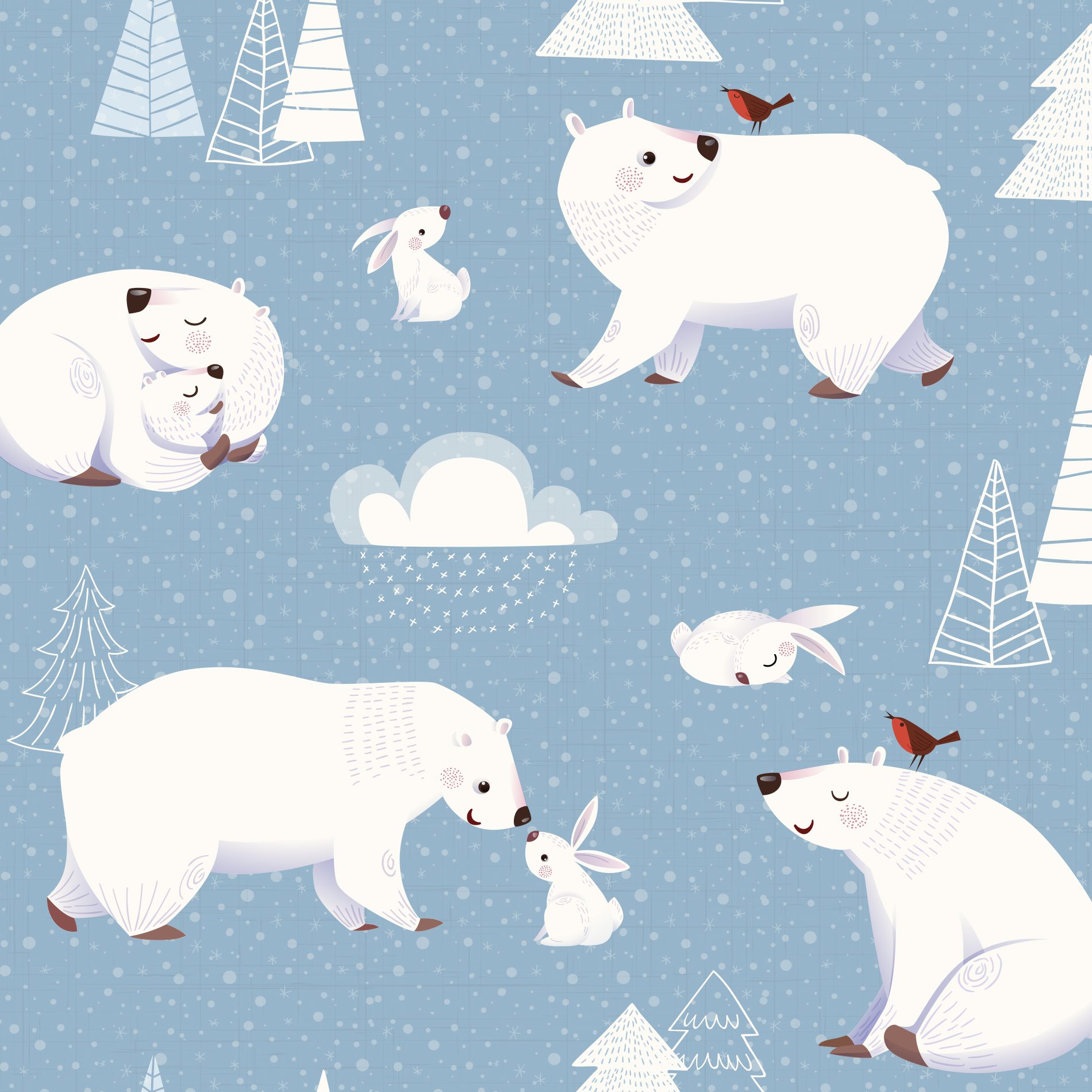 Papel de Parede para Quarto de Menino Urso Polar