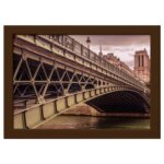 Quadro Foto Paris Ponte Moldura Marrom 33x43cm