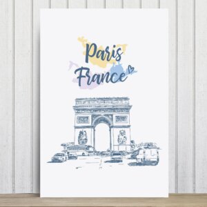 Placa Decorativa Paris Arco do Triunfo França MDF