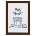 Quadro Paris Arco Triunfo França Moldura Marrom 22x32