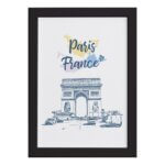 Quadro Paris Arco do Triunfo França Moldura Preta 22x32