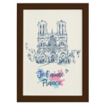 Quadro Paris Notre Dame Moldura Marrom 22x32cm