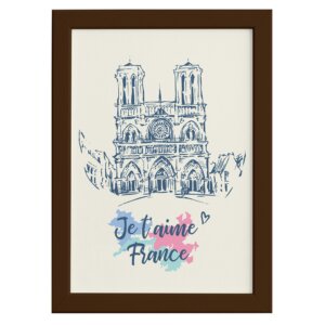 Quadro Paris Notre Dame Moldura Marrom