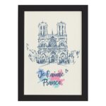 Quadro Paris Notre Dame Moldura Preta 33x43cm