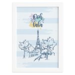 Quadro Paris França Oolala Moldura Branca 33x43cm