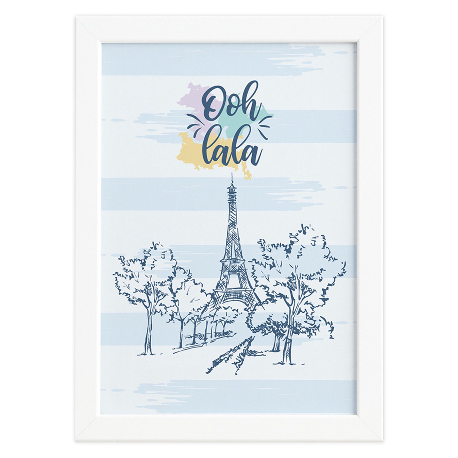 Quadro Paris França Oolala Moldura Branca