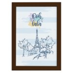 Quadro Paris França Oolala Moldura Marrom 33x43cm