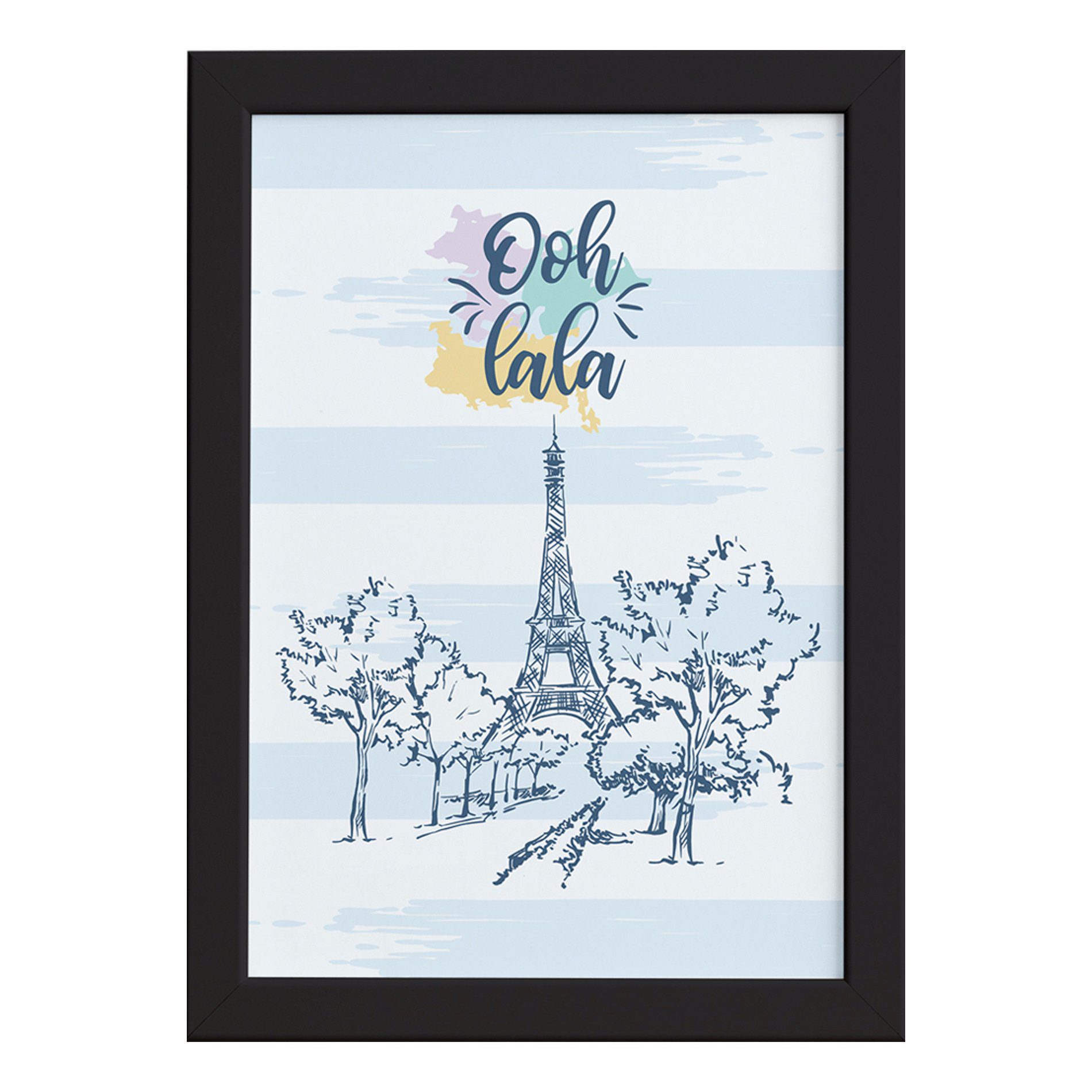 Quadro Paris França Oolala Moldura Preta