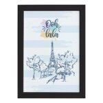 Quadro Paris França Oolala Moldura Preta 33x43cm