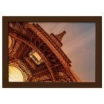 Quadro Foto Paris Torre Eiffel Sol Moldura Marrom 33x43cm