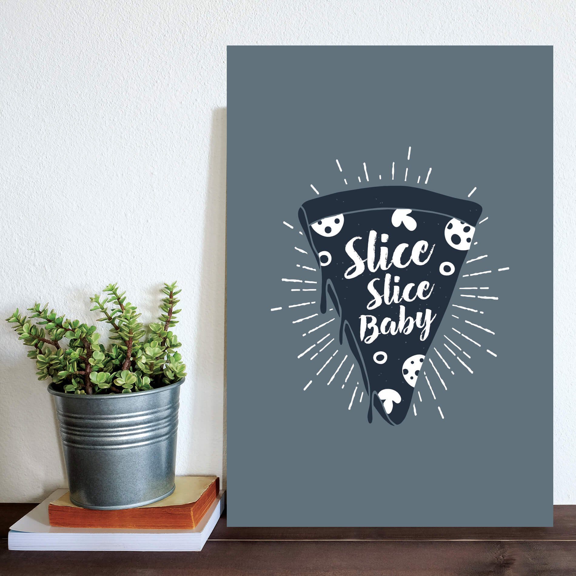 Placa Decorativa MDF Pizza Frase Pedaço Inglês 30x40cm