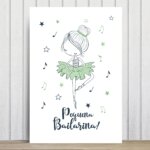 Placa Decorativa MDF Frase Pequena Bailarina 30x40cm