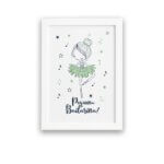 Quadro Frase Pequena Bailarina para Menina Mold Branca 22x32