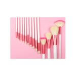 Placa Decorativa Pincéis de Maquiagem Fundo Rosa 30x40cm