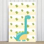 Placa Decorativa Infantil Dinossauro Baby 2 Turquesa 30x40