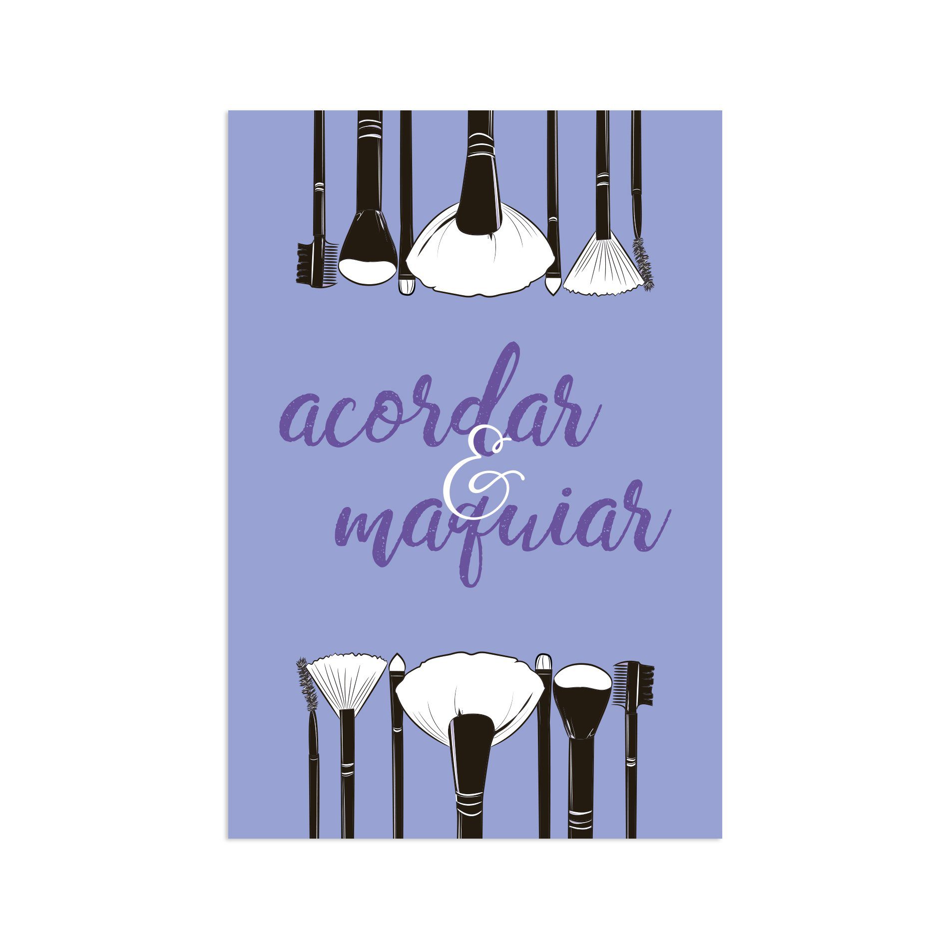 Placa Decorativa Frase Acordar e Maquiar 20x30cm