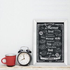 Quadro Decorativo com Moldura Branca Menu
