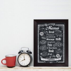 Quadro para Cozinha Menu Restaurante Moldura Preta